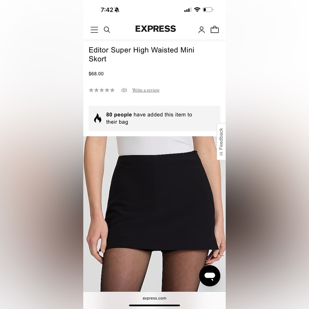 Editor Super High Waisted Mini Skort